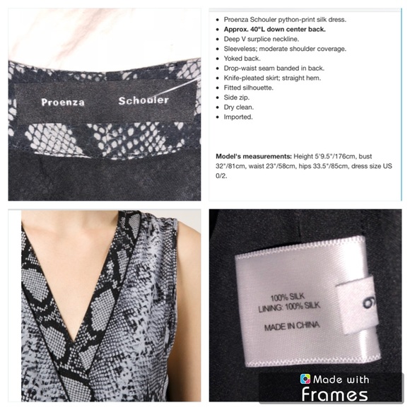 NWOT Proenza Schouler 100% Silk Python Dress - Picture 7 of 7